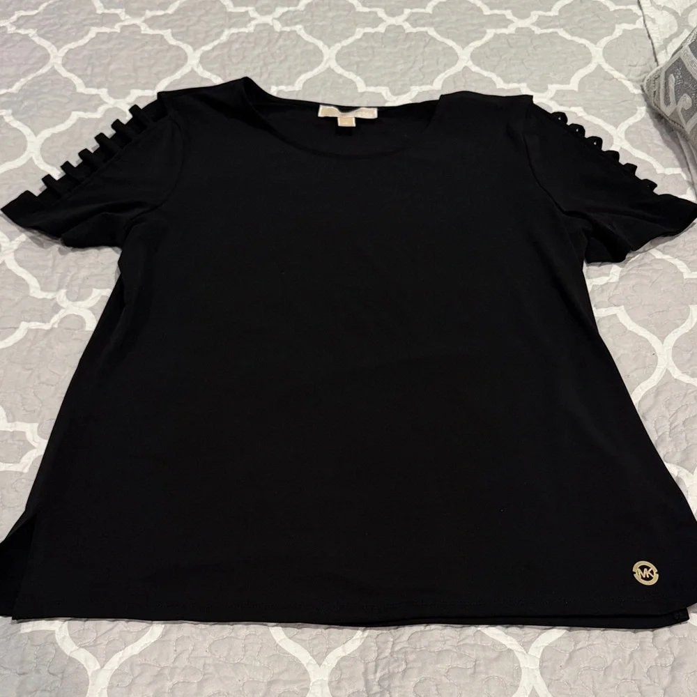 Michael Kors Black Short Sleeve Top